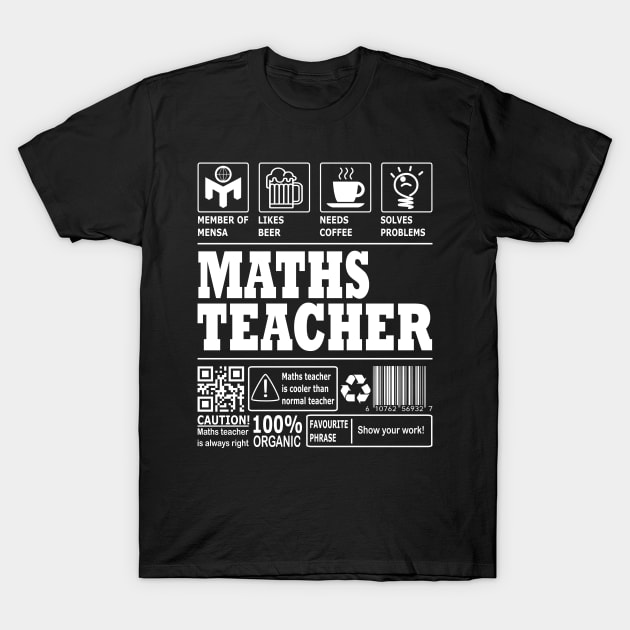 Maths Teacher T-Shirt by Koolstudio